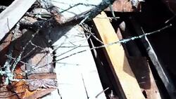 Old firewood pile Stock Footage