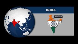 Earth Sphere Map and India Country Map with National Flag Stock Footage