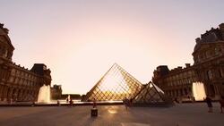 Paris From Above: The Louvre Captured by Drone Stock Footage