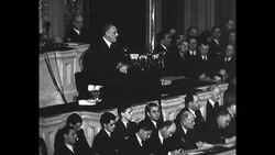 US Pres. Franklin Roosevelt lists essential "Four Freedoms" during State of the Union address in 1941 News Clip