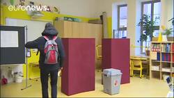 Femen topless protest as Czech president votes News Clip