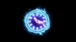 Intro clock time. Animation of the sign in the energy aura Stock Footage