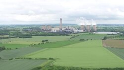Aerial views of Drax power station... News Clip