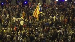 CLEAN : Pro independence left youth group Arran holds protest in Barcelona News Clip