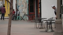 People walking in a Latino neighbourhood in Los Angeles News Clip