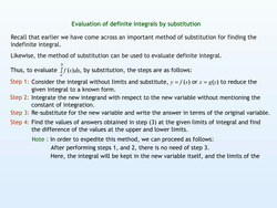 Evaluation of Definite Integrals by Substitution Instructional Video