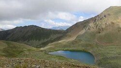 Time lapse lake scenes in mountains, national park Dombai, Caucasus, Russia, Europe Stock Footage