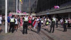 Rival protesters face off in Portsmouth as migrant hotel demonstrations staged in cities across England News Clip