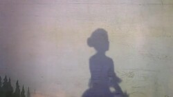 shadow of ballerina girl Stock Footage