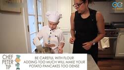 Kid Chef Surprises Godmother With Her Potato Pancake Recipe Instructional Video