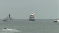 Naval vessels follow D-Day veterans on board the Royal British Legion's ship MV Boudicca News Clip