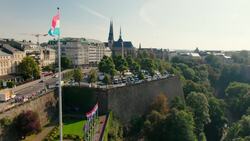 Sky-High Splendor: Discovering Luxembourg's Beauty by Drone Stock Footage