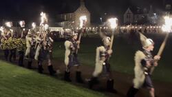 Youngsters take part in the Junior Up Helly Aa in Lerwick News Clip