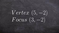 Write the equation of the parabola for conic sections given vertex and focus (mistake) Instructional Video