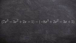 How to subtract two large polynomials by rewriting as an addition problem Instructional Video