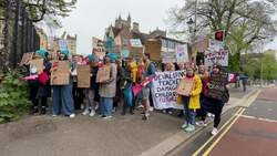 Teachers on the picket line outside Bristol Cathedral School News Clip