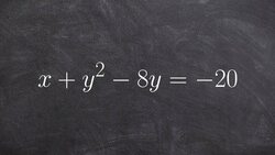Converting a parabola to vertex form and then finding the focus and directrix Instructional Video