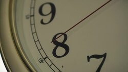 close up gold white clock Stock Footage