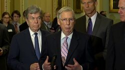 Senator McConnell tells press sex abuse allegation would not tank Supreme Court nominee Kavanaugh Stock Footage