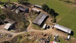 Drone aerials over North Wales countryside and farmland News Clip