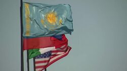 Soyuz MS13 rocket prepares for launch in Kazakhstan. News Clip