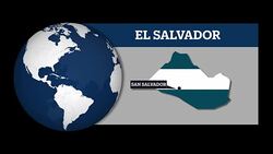Earth Sphere Map and El Salvador Country Map with National Flag Stock Footage