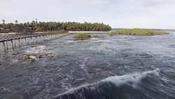 Cloud 9 nine pier Siargao Island, Philippines, panoramic view in Slow motion video. Travel no people nature concept Stock Footage