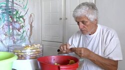 Senior men doing housework Stock Footage