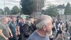 Protesters in Dublin march against disused paint factory earmarked to house asylum seekers News Clip