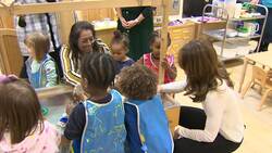 Duchess of Cambridge serves breakfast to children at London nursery, highlights progress of early years survey Instructional Video