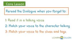 Rereading Dialogue to Match Voice and Clues Instructional Video