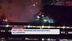 Fire rips through Williamsburg deli, forcing families out in the freezing cold News Clip