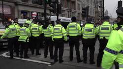 Protesters arrested in Trafalgar Square after breaking police line on march News Clip