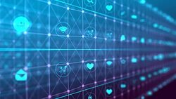 Social network and Media Fly trough Loop 4K Stock Footage