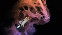 Nebula and Spacecraft Stock Footage