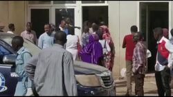 CLEAN : Casualties are rushed to a hospital after fire hits Sudan factory News Clip