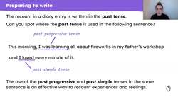 Writing the first diary entry based on 'The Firework Maker's Daughter' Instructional Video