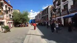 time lapse: Pilgrims and tourists on the Barkhor Street. Stock Footage