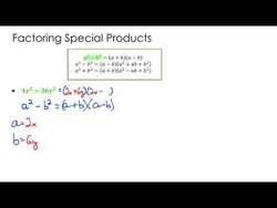 Factoring Special Products 1 Instructional Video