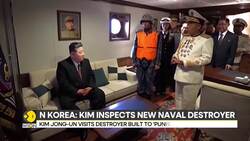 Kim Jong-Un Visits 'Choe Hyon' During a Military Exhibition | Kim Tours Warship Control Rooms News Clip