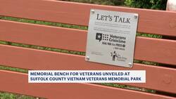 New bench unveiled at Suffolk Veterans Memorial dedicated to war heroes who died by suicide News Clip