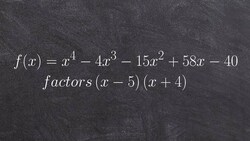 Determining Factors and Listing the Zeros of a Polynomial Using Synthetic Division Instructional Video