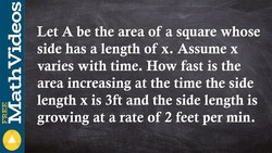 Solve with changing area using related rates Instructional Video