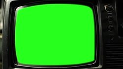Vintage Tv Green Screen. Aesthetics Of The 80S. Zoom In. Stock Footage