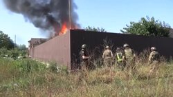 CLEAN : Man rescued from burning house in eastern Ukraine after Russian shelling News Clip