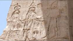 Egypt, Dendara Temple - Gate of Domitian and Trajan Stock Footage