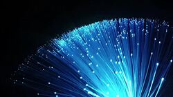 detail of multi color from blue growing bunch with fade effect of optical fibers on black background, space for text, fast light signal for high speed internet Stock Footage