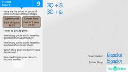 KS2 Primary Maths Age 9-13 - Money - Problem:  - Explained Instructional Video