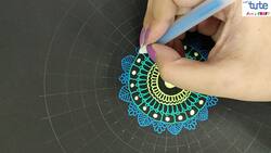 Mandala on Black Paper Using Neon Pens Instructional Video