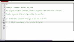 Rust Programming 2023 - A Comprehensive Course for Beginners - How to Write Comments in Rust Instructional Video